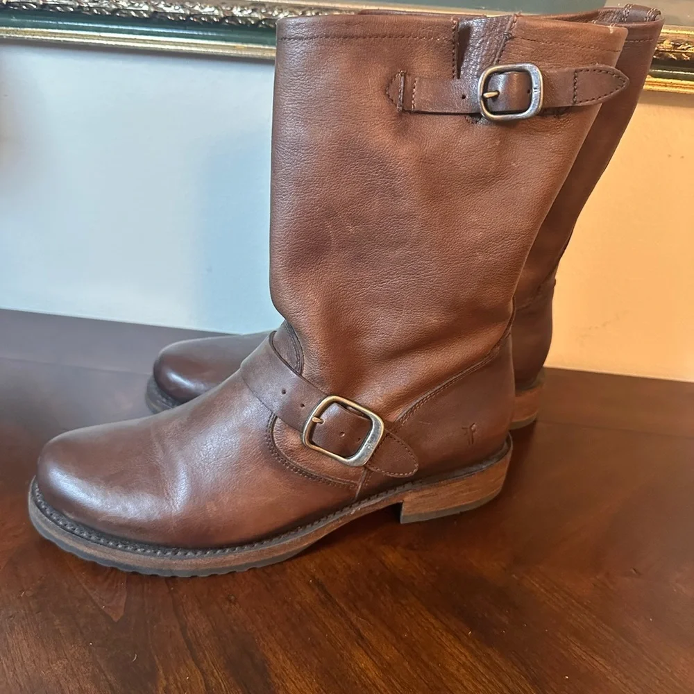 Frye Veronica Flex Women's Leather Bootie Brown Size 9.5 - Picture 2 of 9